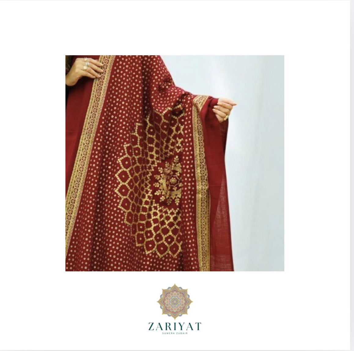 Maroon Velvet Block Print Shawl – Zariyat by Sumera