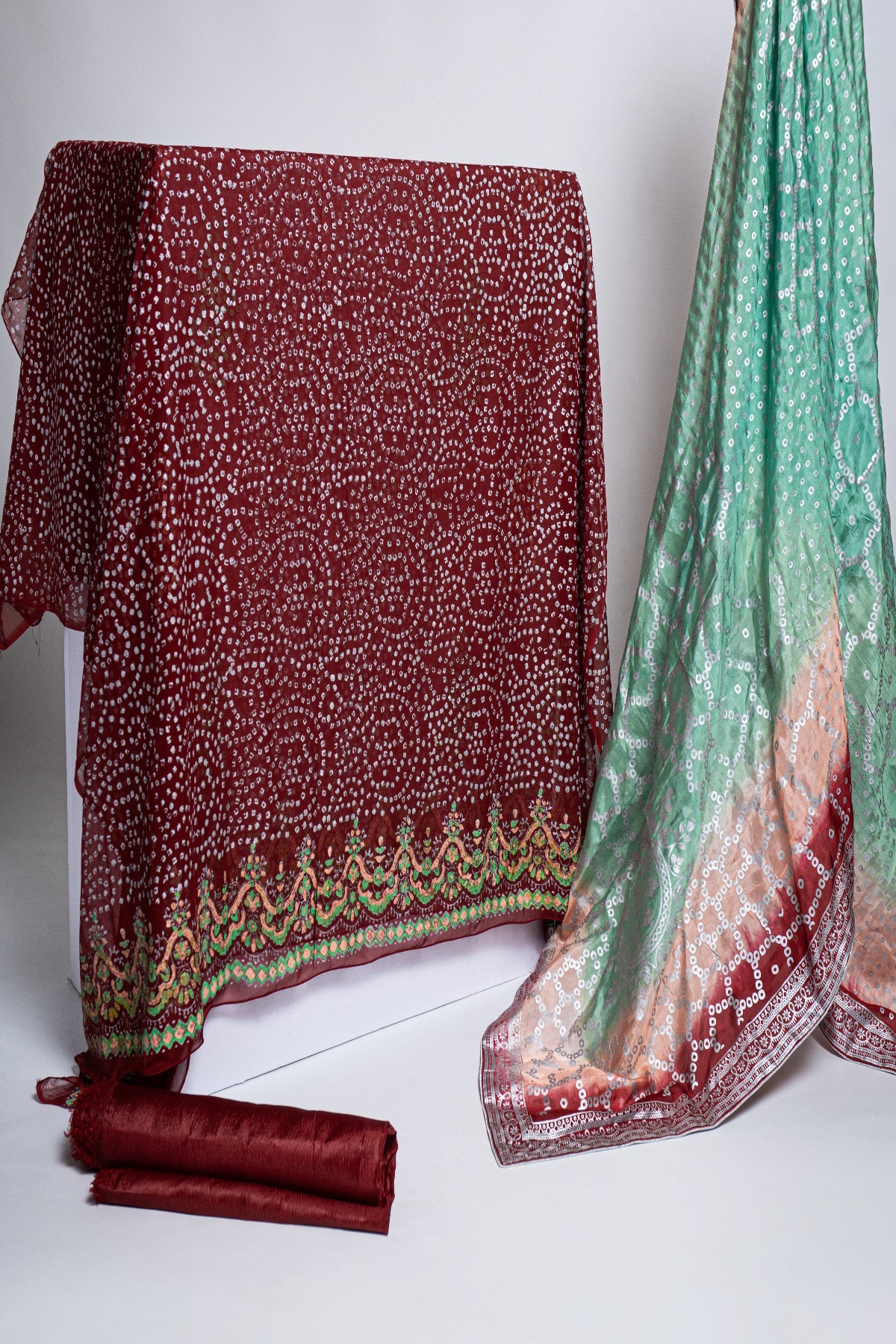 Premium 3-piece unstitched raw silk block print suit by Zariyat by Sumera 