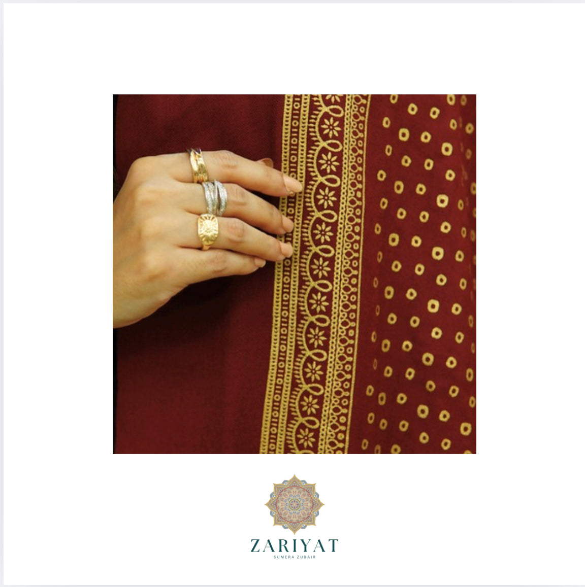 Maroon Velvet Block Print Shawl – Zariyat by Sumera