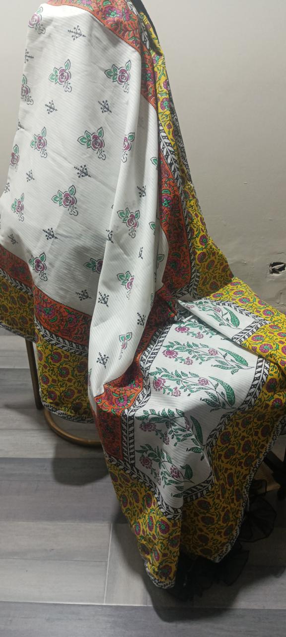 Hand Block Print Dooria Lawn Dupatta | Premium Women's Lightweight Summer Dupatta