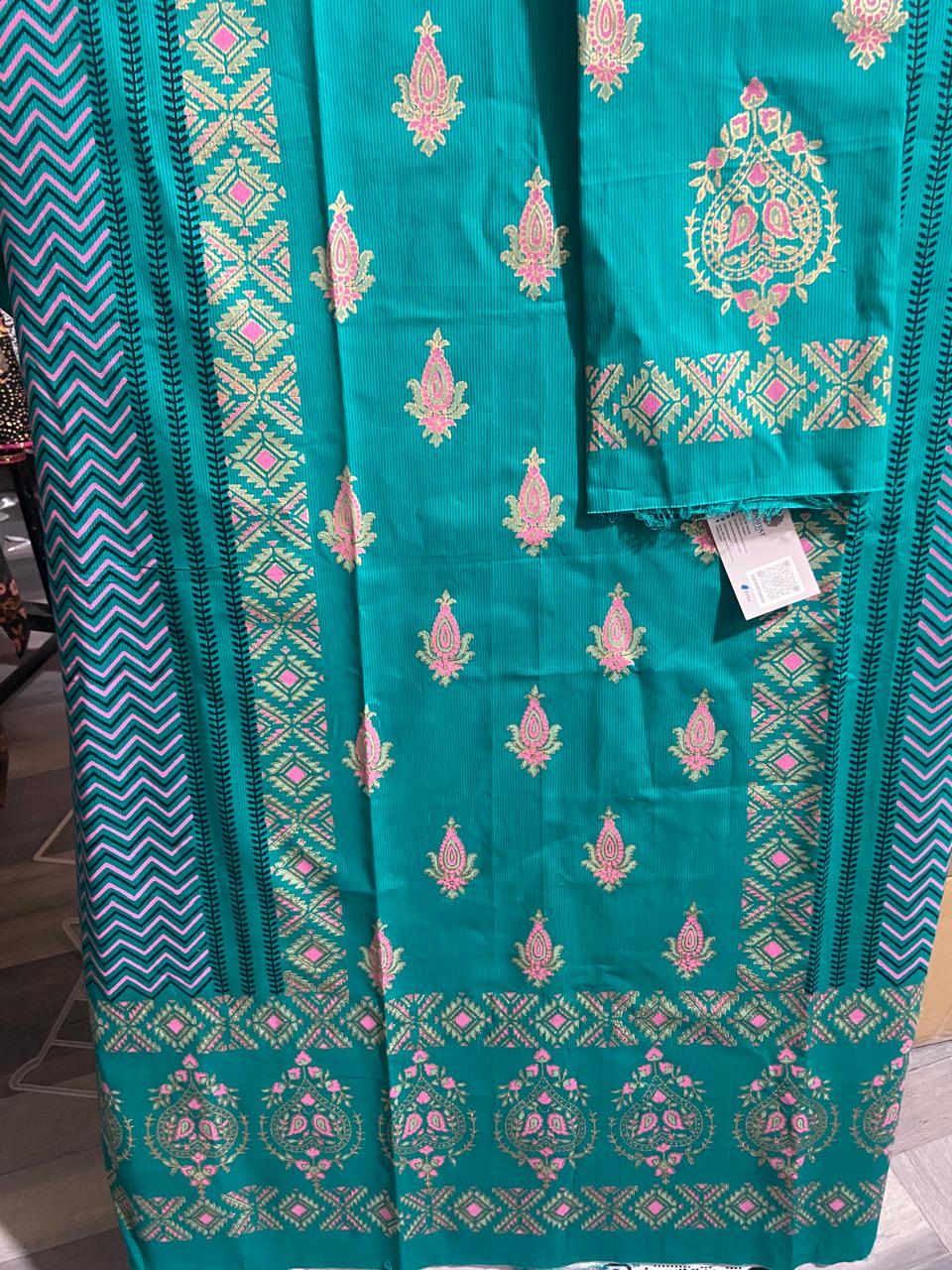 Teal Embroidered Lawn Suit | Zariyat by Sumera